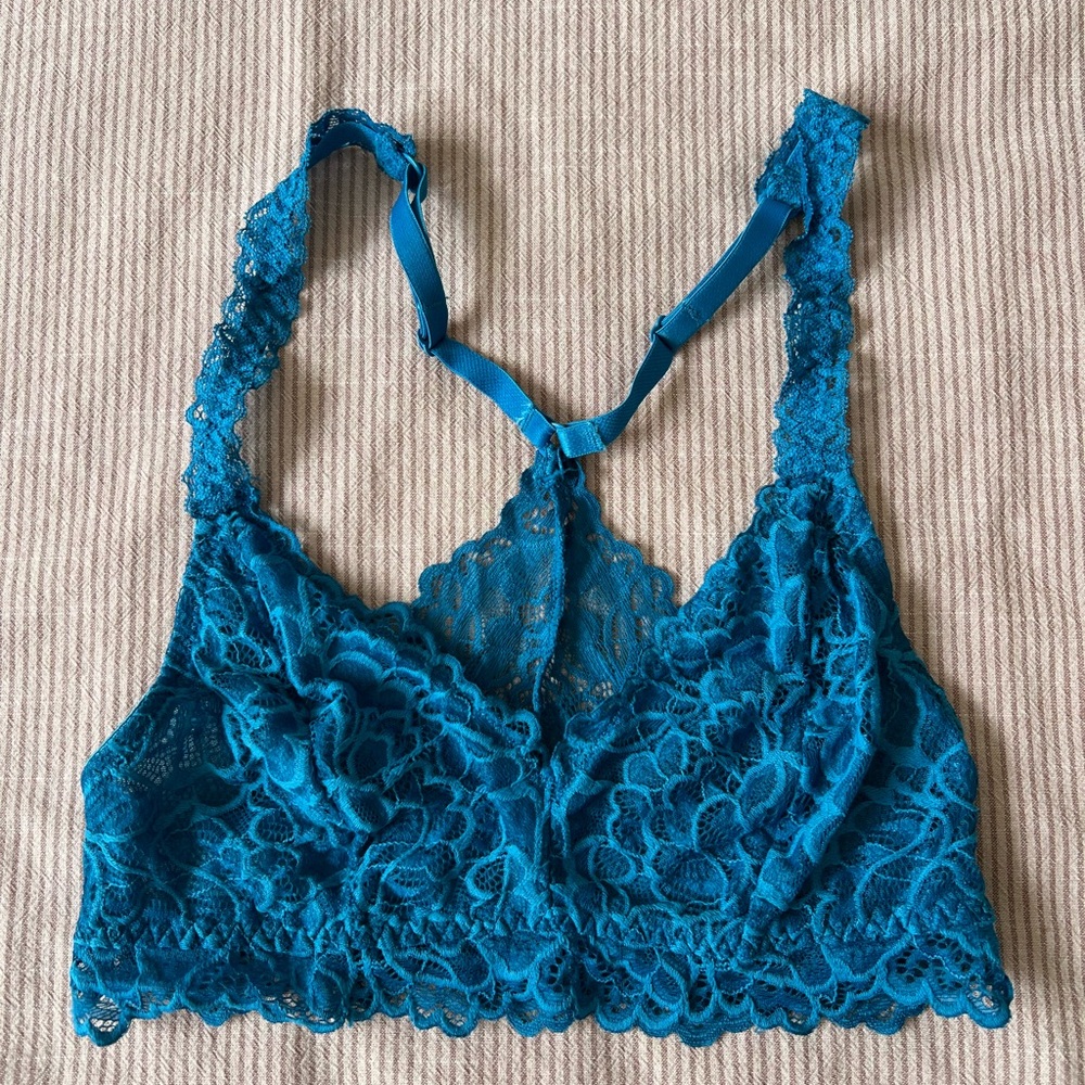 Target Blue Lace Bralette with Adjustable Straps